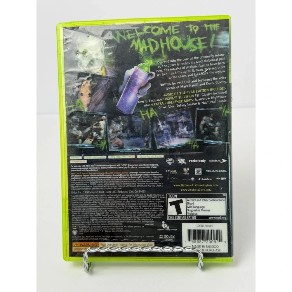 Batman Arkham Asylum Xbox 360 Game of the Year Edition 2010 Platinum Hits